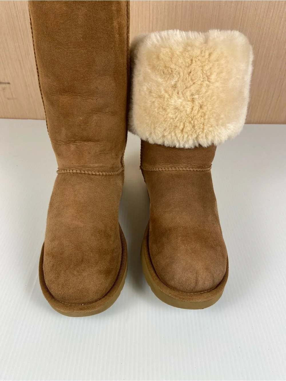 UGG Classic Tall Chestnut Suede Sheepskin Boots Women’s Size 9